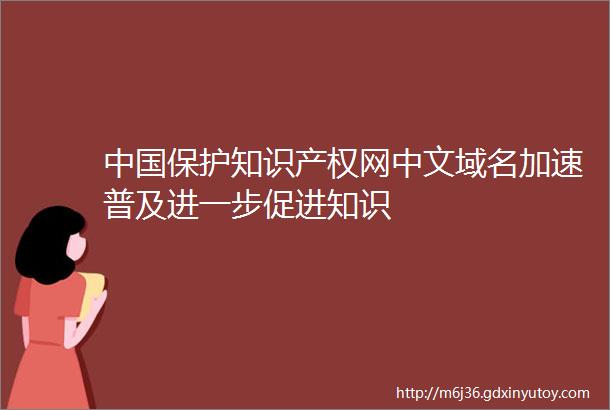 中国保护知识产权网中文域名加速普及进一步促进知识